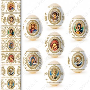 Декоративная пасхальная плёнка "Лики святых", 7 различных мотивов