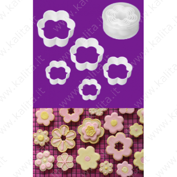 Stampi per biscotti a forma di fiore (5 pz.) plastica di alta qualità