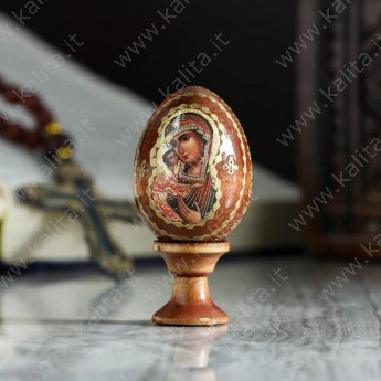 Яйцо сувенирное «Богоматерь Феодоровская», на подставке 3 см × 3 см × 6 см