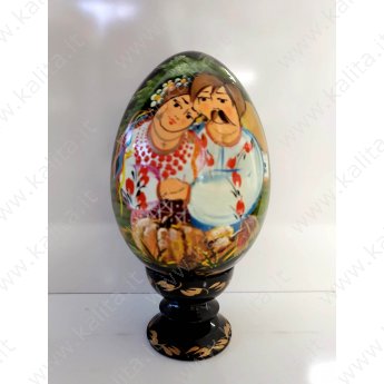 Яйцо на ножке "Киевская роспись. Закохані" Украина 14 см в упаковке