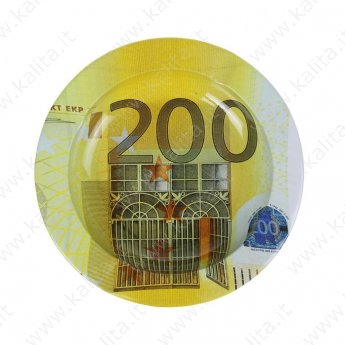 Пепельница круглая "Валюта. 200 евро" 2*13см металл