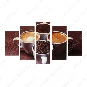 Картина модульная на подрамнике "Кофе"   2-43х25, 2-58х25, 1-72х25 см, 75х135см