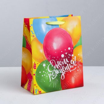 Пакет ламинированный вертикальный «С Днем рождения», MS 18 × 23 × 10 см