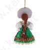 Авторская сувенирная кукла-подвеска "Девушка в зелёном/красном" 11 см. МИКС