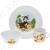Набор детской посуды (тарелка 200 мм, салатник 360 мл, кружка 210 мл) Колобок  (с пазлами)