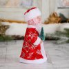 Babbo Natale "cappotto lungo, con albero di Natale" 17 cm