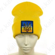 Шапка вязаная "Украина" герб желтая