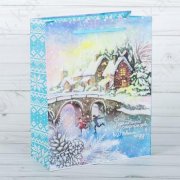 Пакет ламинированный вертикальный «Снежный вечер», 18 × 23 × 8 см