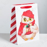 Пакет ламинированный вертикальный «Новогодняя сова», MS 18 x 23 × 8 см