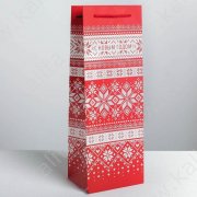 Borsina regalo natalizia per bottiglia 13x36x10cm