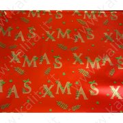 Лист оберточный металлизированный "Рождество" красный 100/70 см