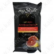 Салфетки влажные антибактериальные с эктрактом грейпфрута "My Style"  20 шт.