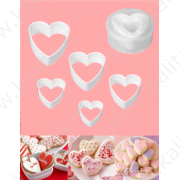 Stampi per biscotti a forma di cuore (5 pz.) plastica di alta qualità