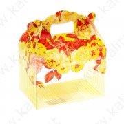 Коробка сборная пластик "Цветочное изобилие" желтая 14,5*13*7,5 см.