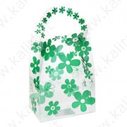 Коробка сборная пластик "Цветы" зеленая15,5*20,5*6