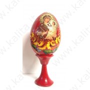 Яйцо на ножке "Божья Матерь с младенцем" 12 см.