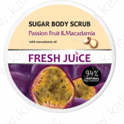 Scrub corpo allo zucchero "Passion fruit & Macadamia", 225 ml