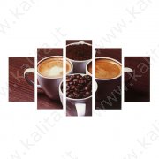 Картина модульная на подрамнике "Кофе"   2-43х25, 2-58х25, 1-72х25 см, 75х135см