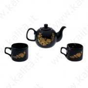 Чайный набор"Анюта" 3 предмета, чёрный: чайник 0,7 л, чашки 150 мл
