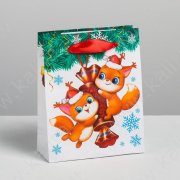 Пакет подарочный ламинированный вертикальный «Веселого праздника», S 12 x 15 × 5,5 см
