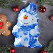 Блюдо сервировочное "Снеговик в голубом" 22х15х2 см
