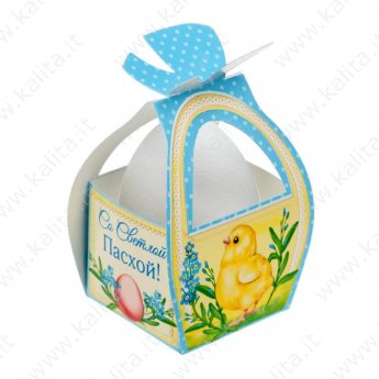 Коробочка подарочная для яйца "Со Светлой Пасхой. Цыплята" 13,4*26,2 см