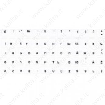 Наклейки на клавиатуру (Русский + Украинский + Латышский + Литовский) цвет черный, прозрачный фон