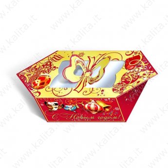 Подарочная коробка "С новым годом!", конфета, сборная, 17 х 12 х 8 см.