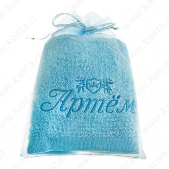 Asciugamano con scritta "Artem" 100% cotone 32*70 cm