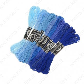 Набор никток для вышивания мулине "Спектр синий" 8 м 10 шт, микс
