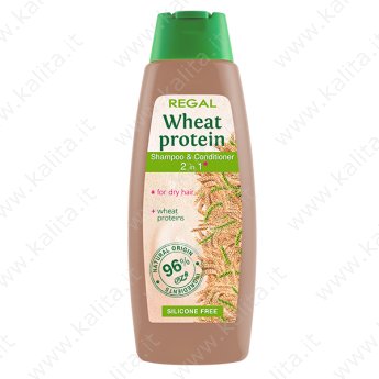Shampoo+balsamo 2in1 con 96% di estratti naturali "Regal - Proteine del grano" 400ml